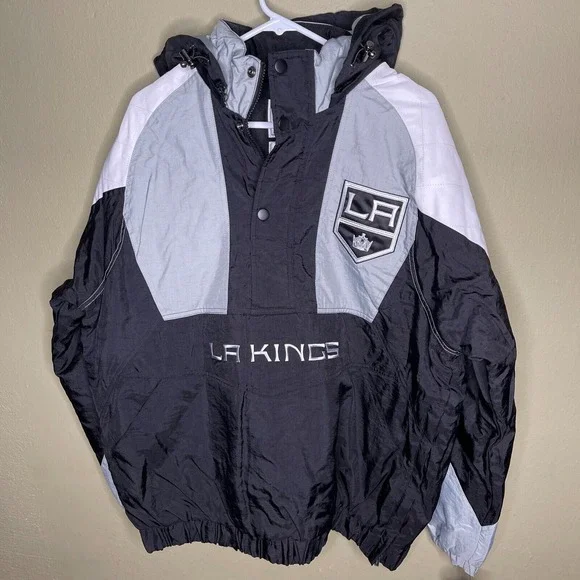 New Starter Los Angeles Kings Pullover Jacket Mens Size Large Rare NHL Hockey LA - Picture 1 of 9